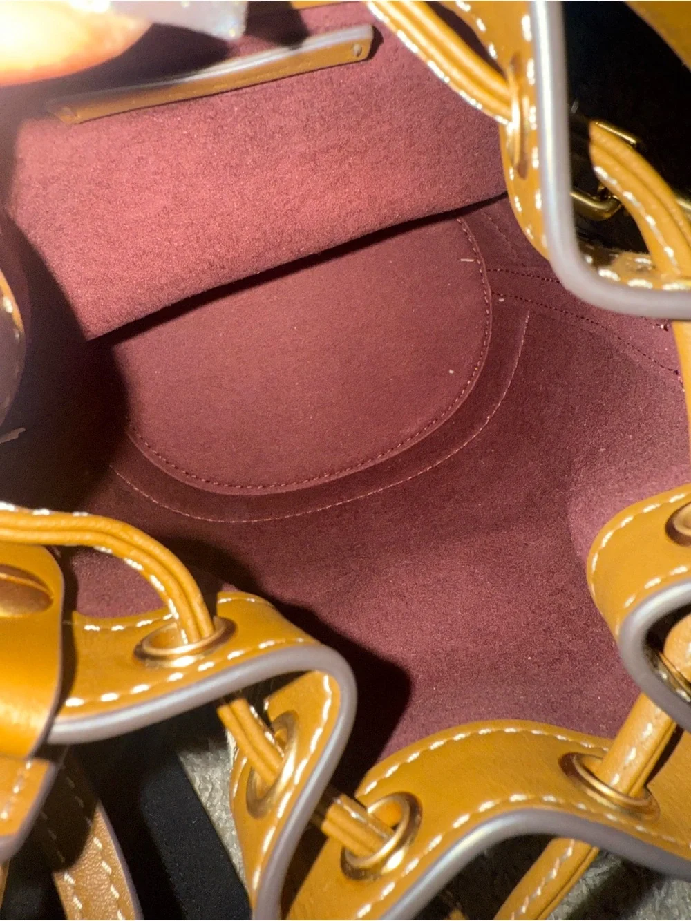 Tory Burch Logo Suede & Canvas Sneakers & matching bucket-bag. Dust-bag too.